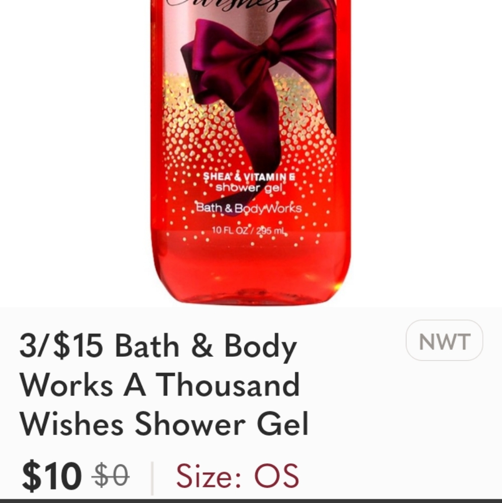 3/$15 Bath & Body Works A Thousand Wishes Shower Gel